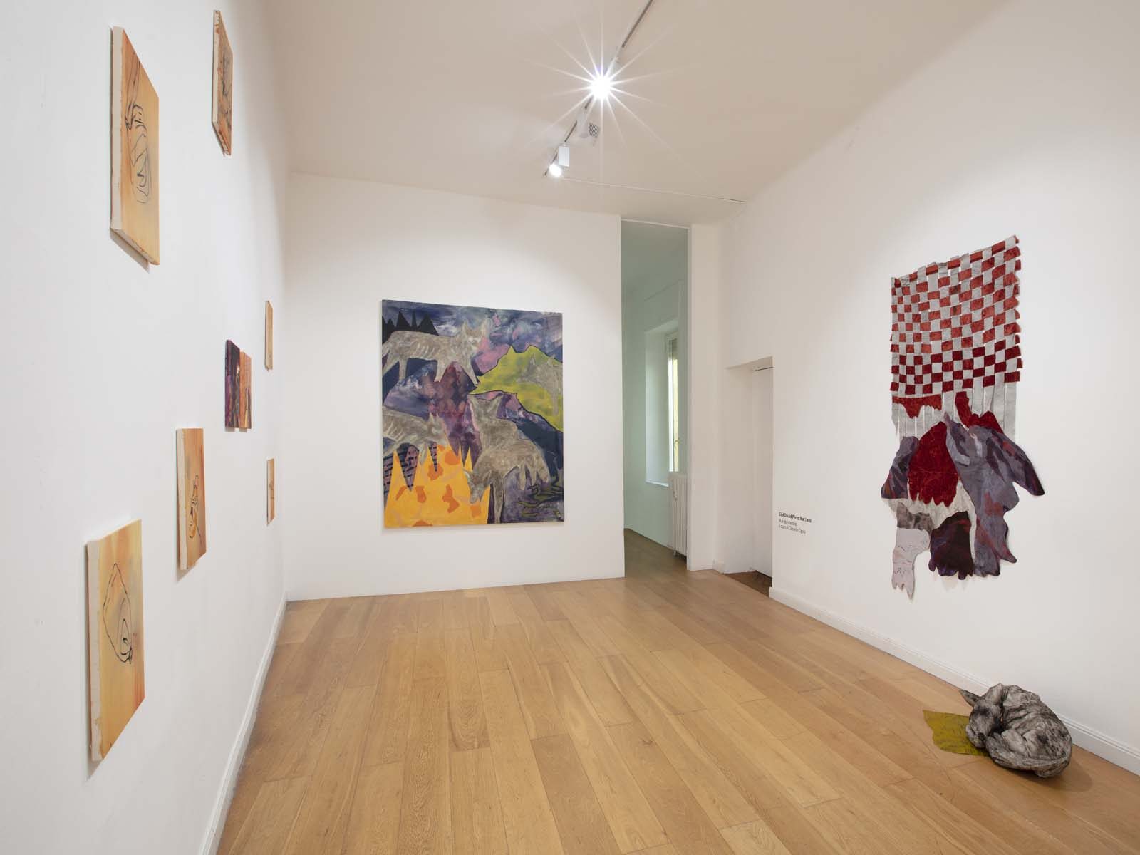Eliel David Pérez Martínez, Huir del destino, 2023, installation view, Wizard Gallery, Milano, ph. Antonio Maniscalco