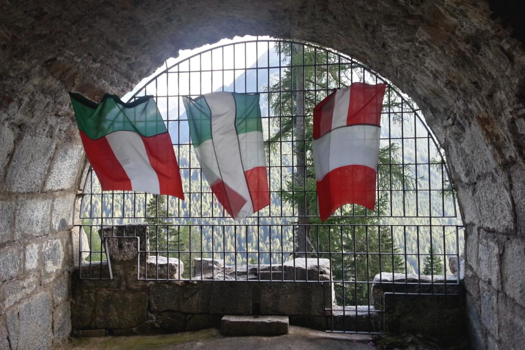 F. Lanaro, IT_A, 2013, sewn flags, installation view, 1