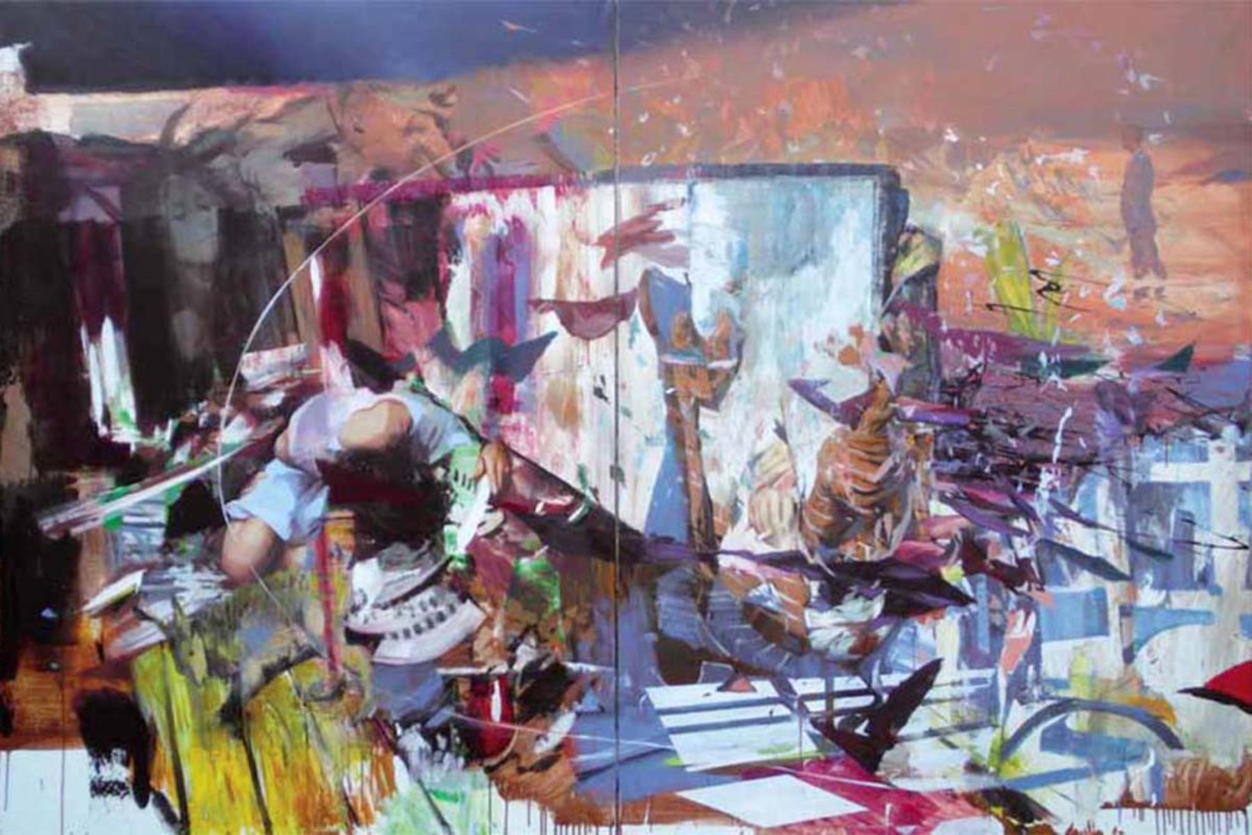 Giuseppe Gonella, Ancient reef, 2010, acrylic on canvas, 200 x 300 cm