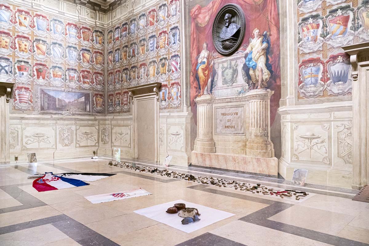 Slaven Tolj, Craquelure. Pavo and me, 2023, installation view, Palazzo d’Accursio, Bologna, ph. Nico Covre