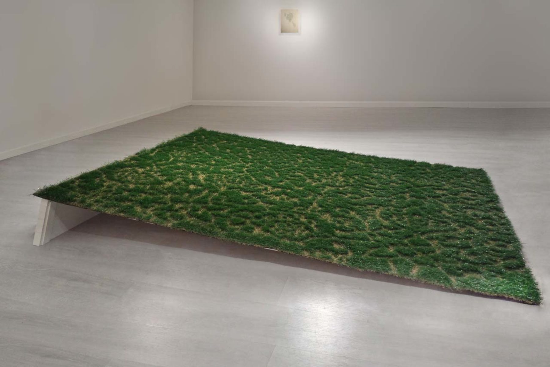 Laura Pozzar, Keep off the grass (carpet), 2013, cutted artificial grass, 230 x 200 cm