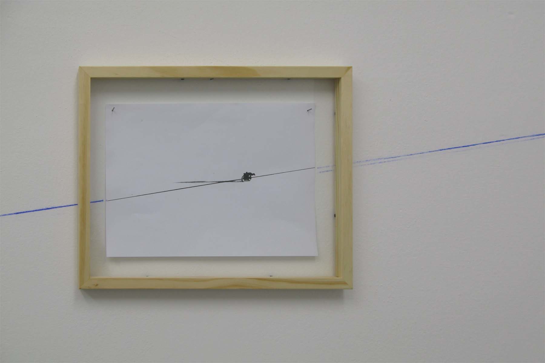 M. Bazzana, Speedline, 2009, color print, dust, wood frame, environmental dimensions