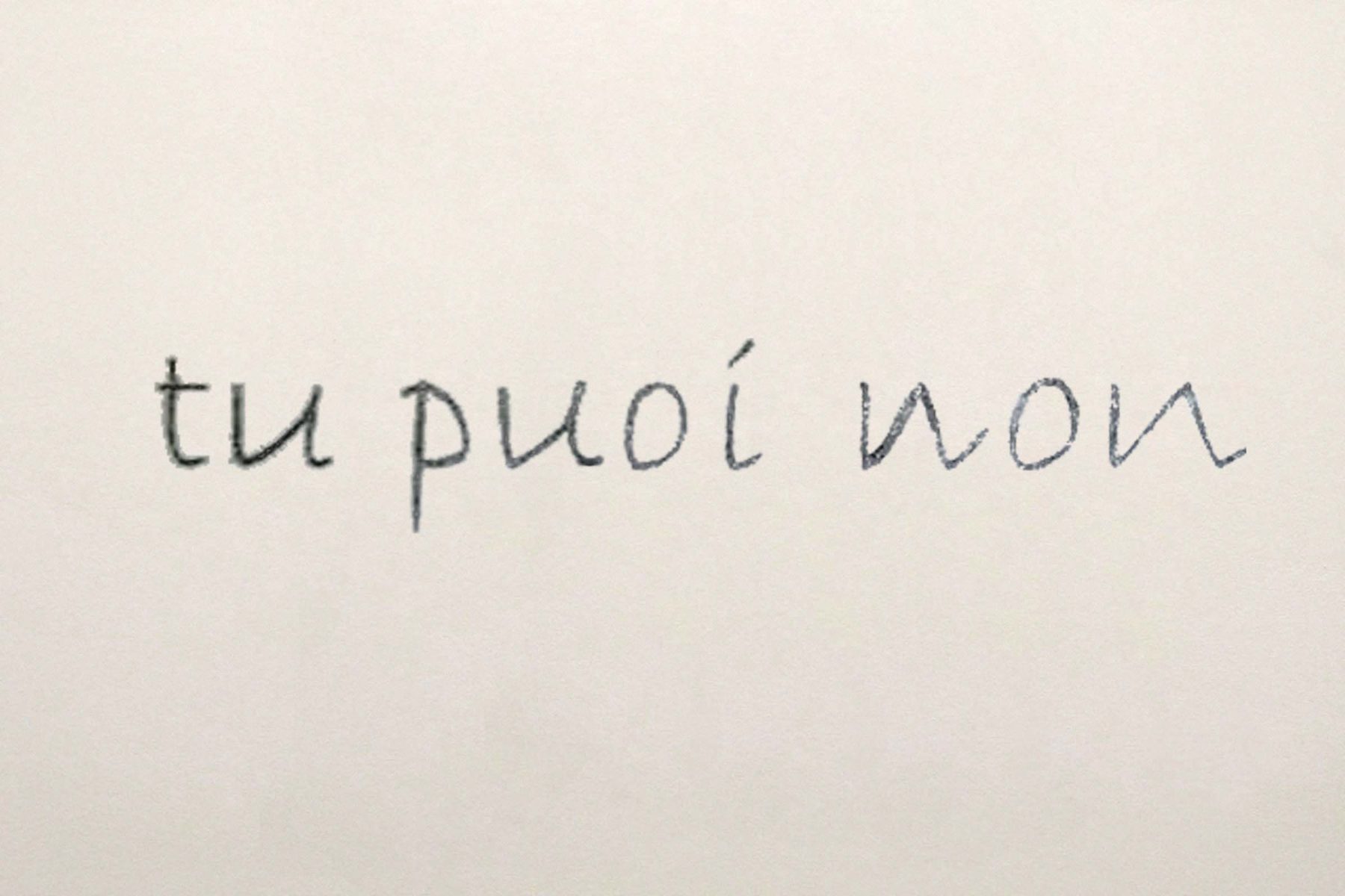 Marc Schmitz, Tu puoi non, 2011, pencil writing on wall, dimensions according to exhibiting space