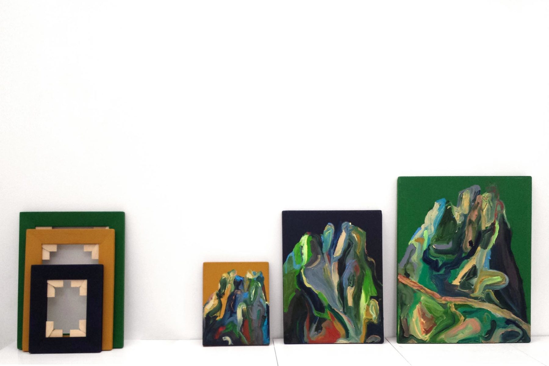 Matteo Fato, Senza titolo dal vero, 2013, oil on canvas, frames, enviromental dimensions