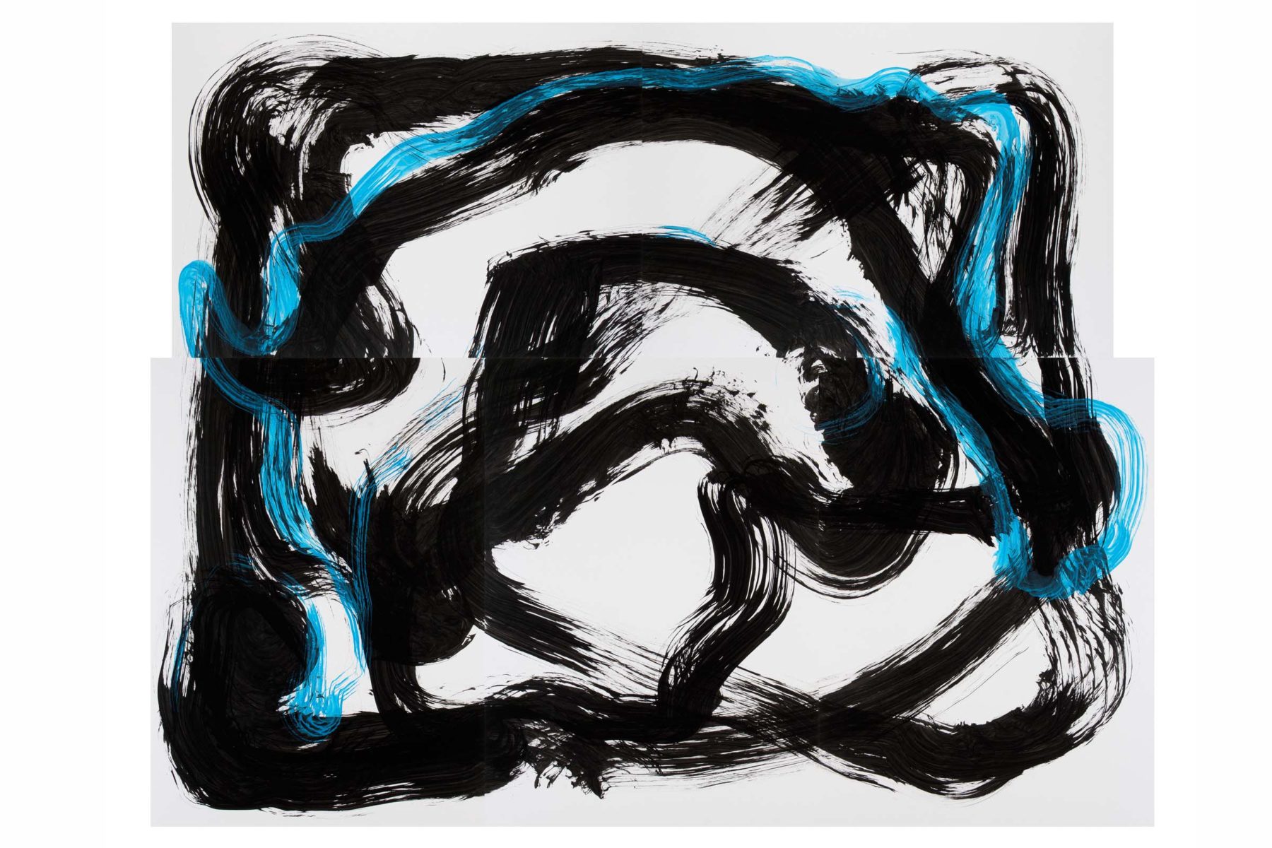 Matteo Fato, Untitle with rock, 2009, ink on paper, 219 x 175 cm